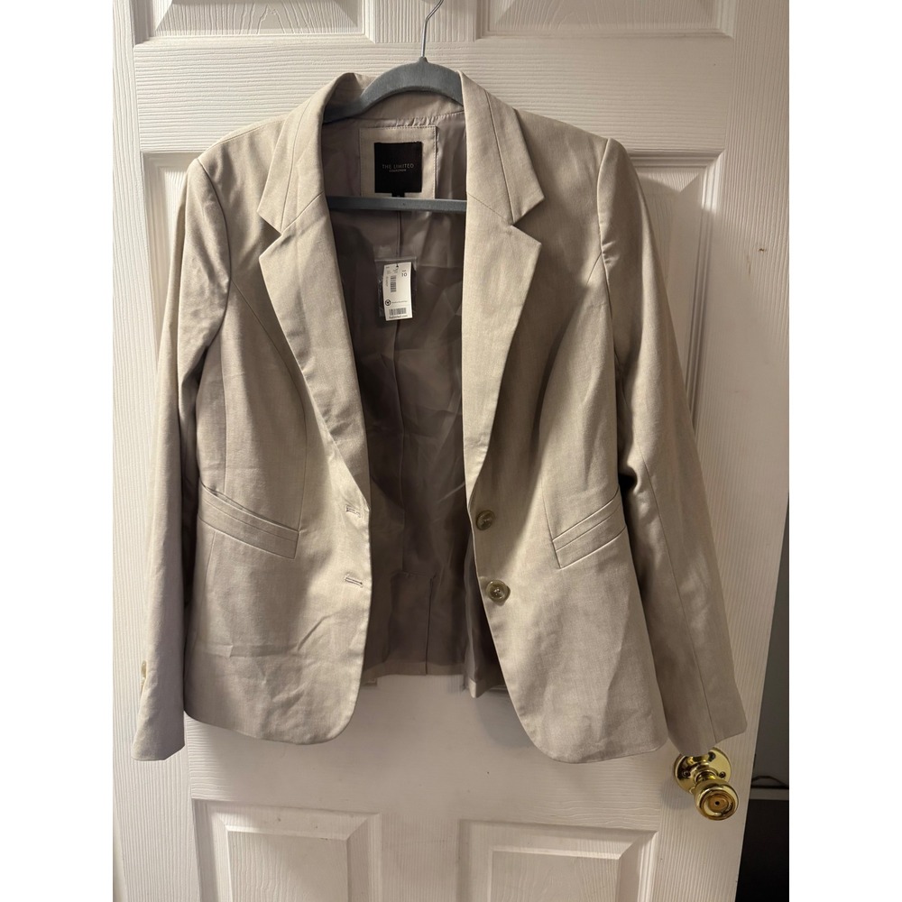 The Limited Collection Women's Beige Linen Blend Blazer Size 10